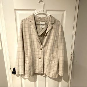 madewell casual blazer in grid print